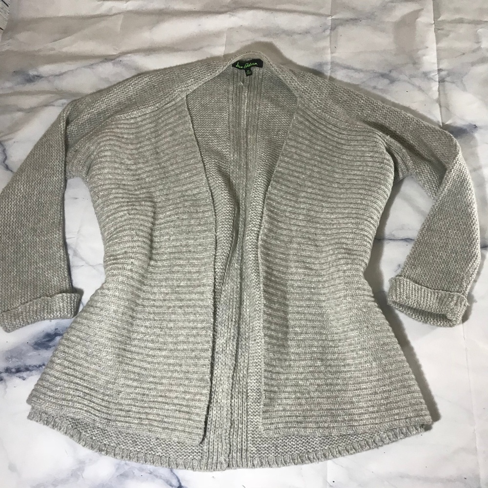 Sam Edelman Oversized Grey Chunky Cardigan Sweater
